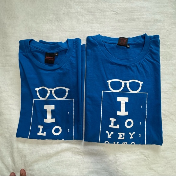 Me and U  I Love You Eye Chart Graphic T-Shirt SZ Medium - Picture 5 of 5